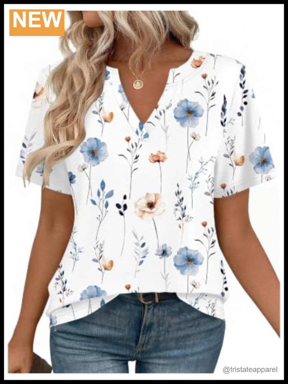Zeagoo Womens Tunic Top Short Sleeve V-Neck High Low Hem Casual Blouse